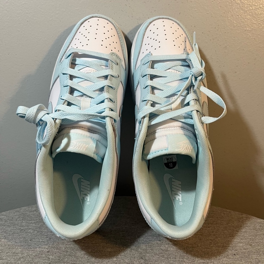 Nike Dunk Low Retro White Glacier Blue Sneaker Men's Shoe Size 10 DV0833 104 - Picture 8 of 11